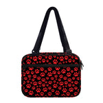 Red And Black Paw Pattern Print Double Strap Bible Bag