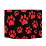 Red And Black Paw Pattern Print Drum Lamp Shade