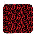 Red And Black Paw Pattern Print Hand Towel