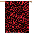 Red And Black Paw Pattern Print House Flag