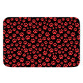 Red And Black Paw Pattern Print Indoor Door Mat