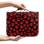 Red And Black Paw Pattern Print Leather Bible Cover