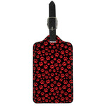 Red And Black Paw Pattern Print Luggage Tag
