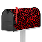 Red And Black Paw Pattern Print Mailbox Cover