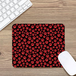 Red And Black Paw Pattern Print Mouse Pad