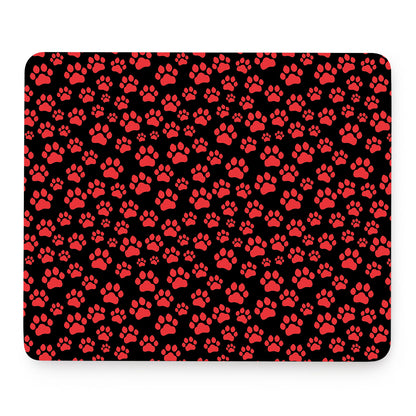 Red And Black Paw Pattern Print Mouse Pad