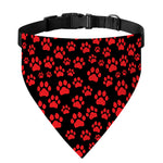 Red And Black Paw Pattern Print Over The Collar Dog Bandana