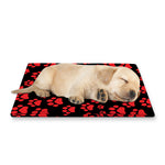 Red And Black Paw Pattern Print Pet Cooling Mat Cover