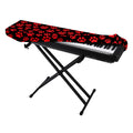 Red And Black Paw Pattern Print Piano Keyboard Cover