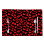 Red And Black Paw Pattern Print Placemat