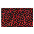 Red And Black Paw Pattern Print Polyester Doormat