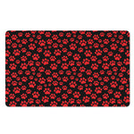Red And Black Paw Pattern Print Polyester Doormat
