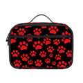 Red And Black Paw Pattern Print Portable Lunch Bag