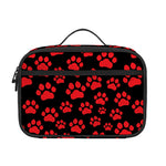 Red And Black Paw Pattern Print Portable Lunch Bag