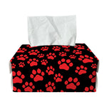 Red And Black Paw Pattern Print Rectangle Tissue Box Cover