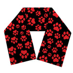 Red And Black Paw Pattern Print Scarf
