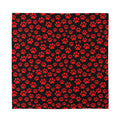 Red And Black Paw Pattern Print Silk Bandana