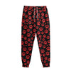 Red And Black Paw Pattern Print Sweatpants