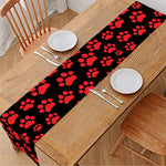 Red And Black Paw Pattern Print Table Runner
