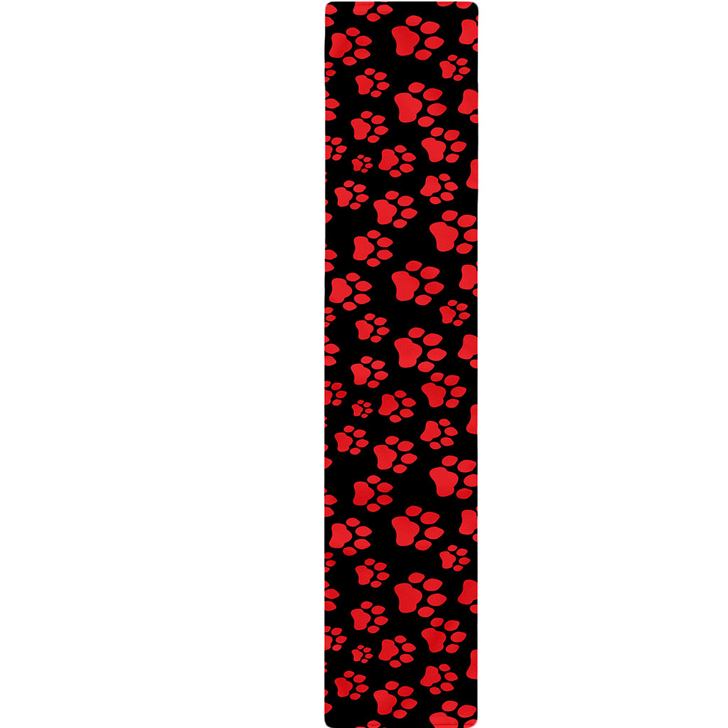 Red And Black Paw Pattern Print Table Runner