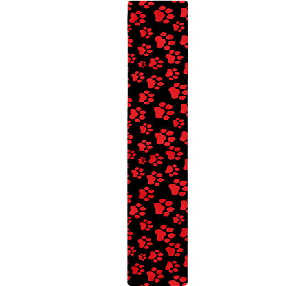 Red And Black Paw Pattern Print Table Runner