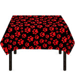 Red And Black Paw Pattern Print Tablecloth