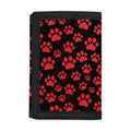Red And Black Paw Pattern Print Trifold Wallet