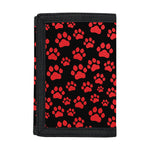 Red And Black Paw Pattern Print Trifold Wallet
