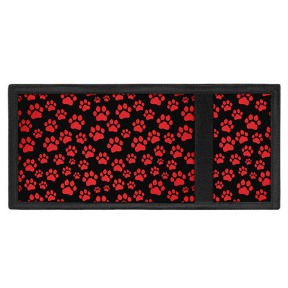 Red And Black Paw Pattern Print Trifold Wallet