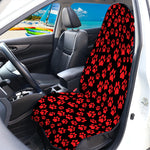 Red And Black Paw Pattern Print Waterproof Car Seat Cover