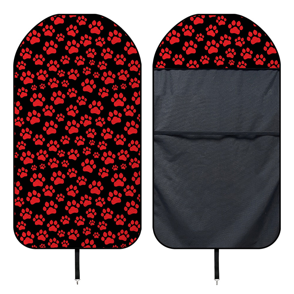 Red And Black Paw Pattern Print Waterproof Car Seat Cover