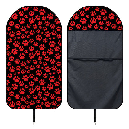 Red And Black Paw Pattern Print Waterproof Car Seat Cover