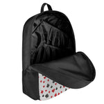 Red And Black Playing Card Suits Print 17 Inch Backpack