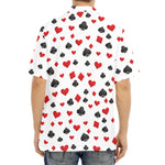 Red And Black Playing Card Suits Print Aloha Shirt
