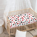 Red And Black Playing Card Suits Print Baby Crib Sheet