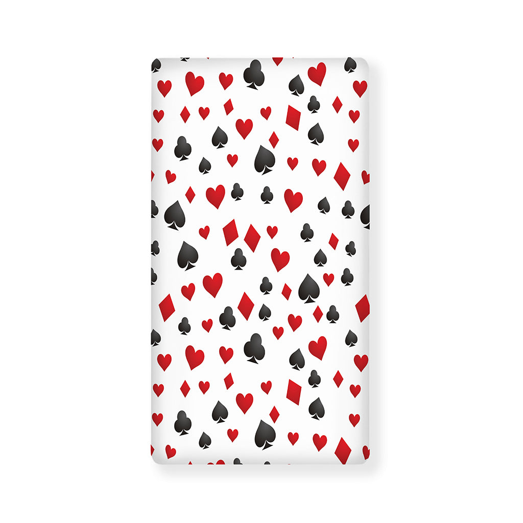 Red And Black Playing Card Suits Print Baby Crib Sheet