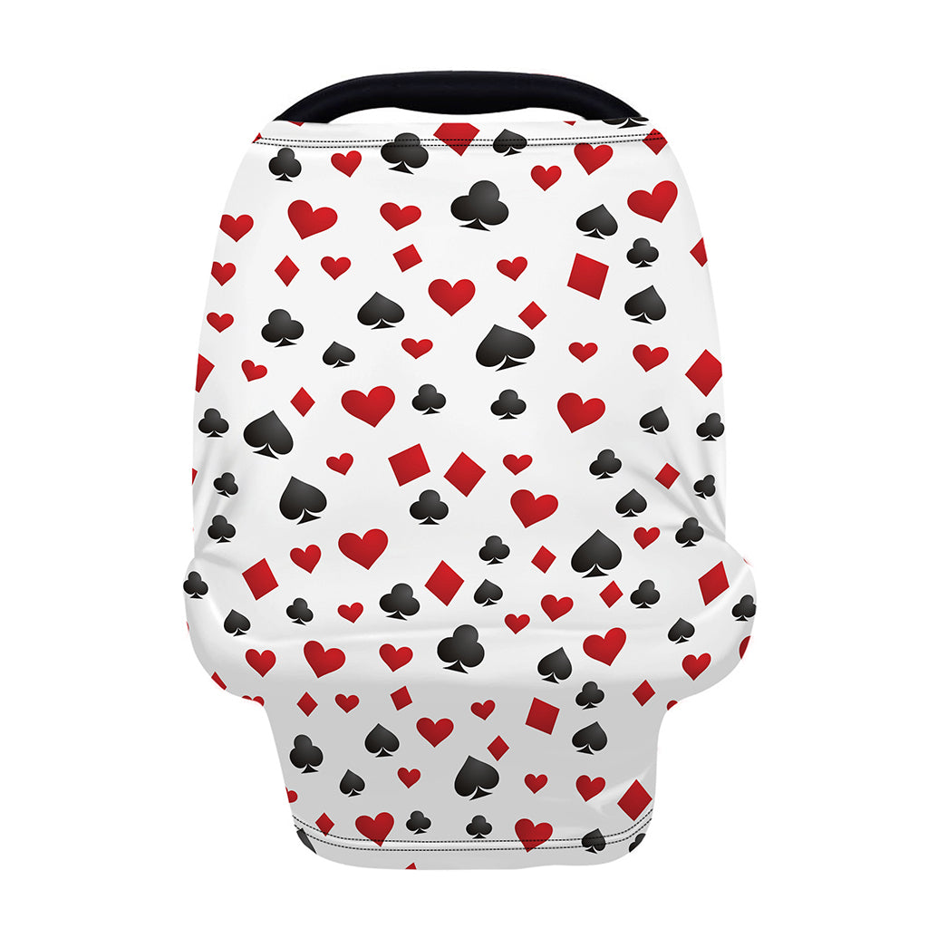 Red And Black Playing Card Suits Print Baby Seat Cover