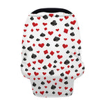 Red And Black Playing Card Suits Print Baby Seat Cover