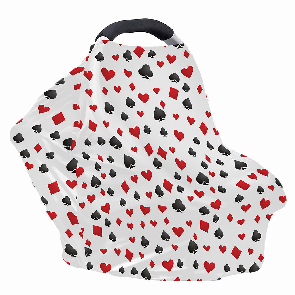 Red And Black Playing Card Suits Print Baby Seat Cover