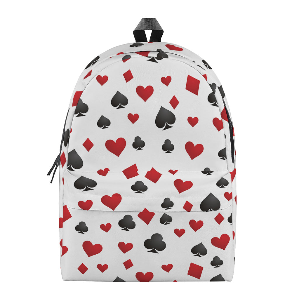 Red And Black Playing Card Suits Print Backpack