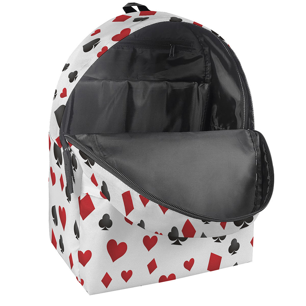 Red And Black Playing Card Suits Print Backpack
