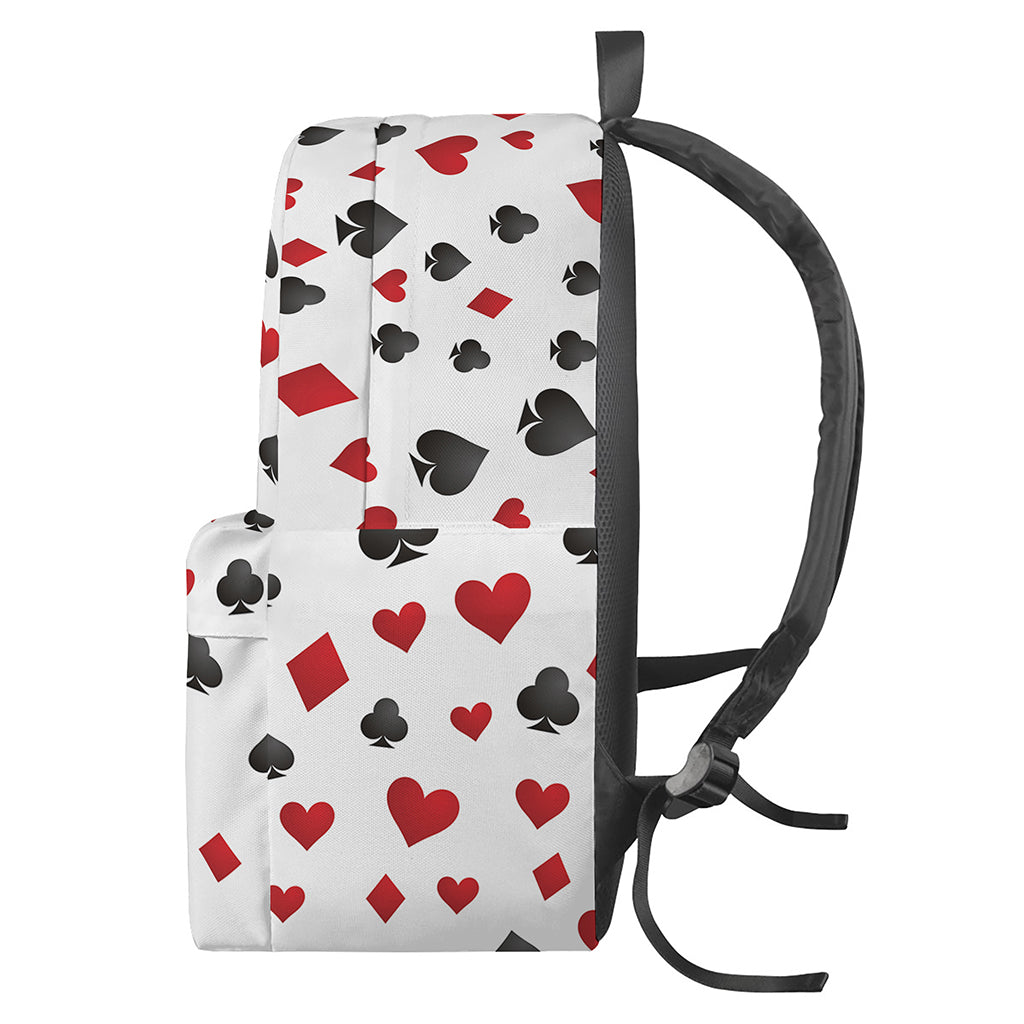 Red And Black Playing Card Suits Print Backpack