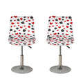 Red And Black Playing Card Suits Print Bar Stool Covers