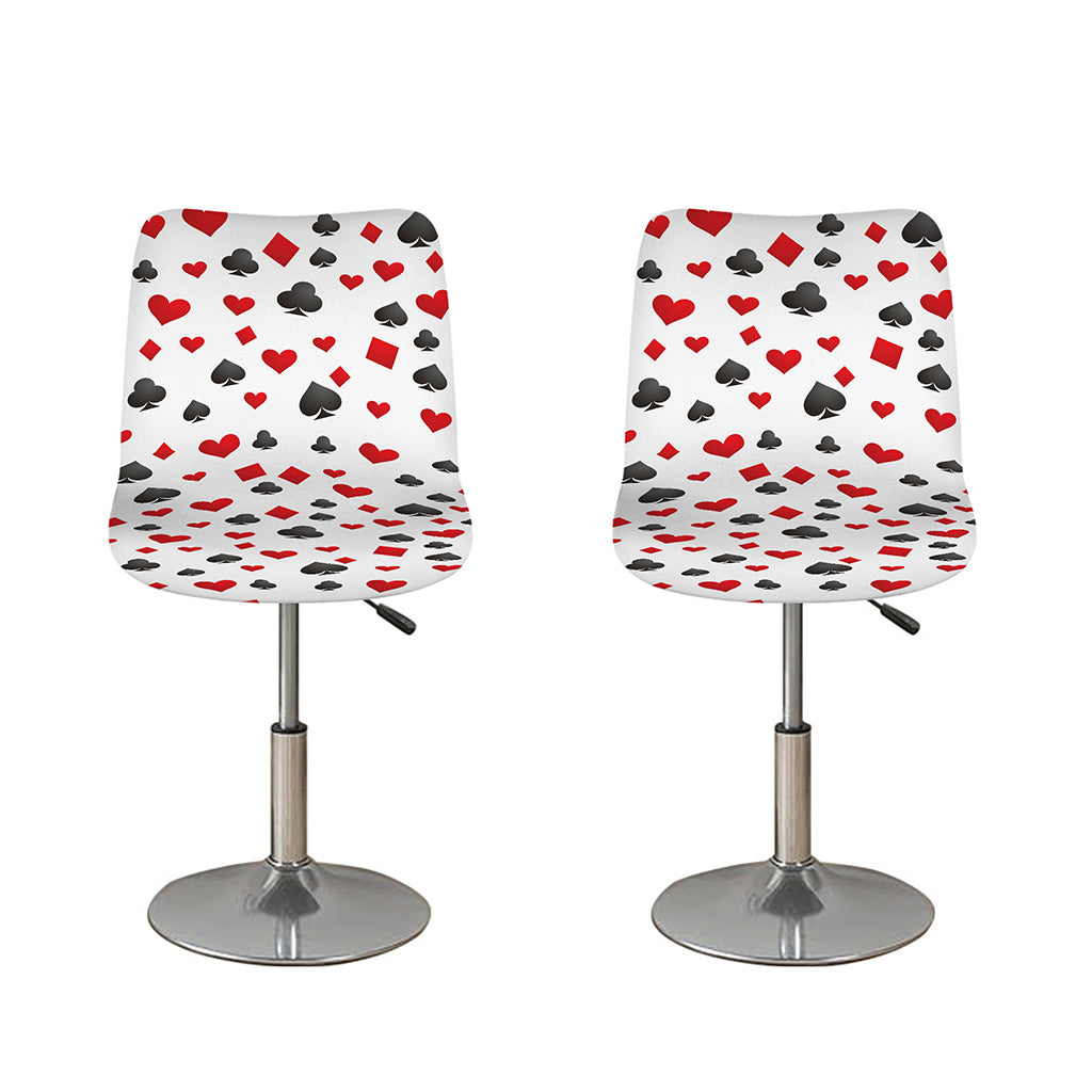 Red And Black Playing Card Suits Print Bar Stool Covers