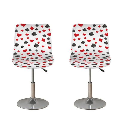 Red And Black Playing Card Suits Print Bar Stool Covers
