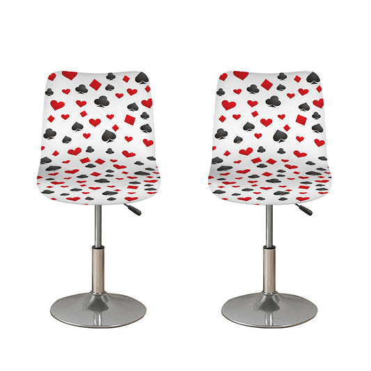 Red And Black Playing Card Suits Print Bar Stool Covers