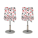 Red And Black Playing Card Suits Print Bar Stool Covers