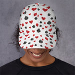 Red And Black Playing Card Suits Print Baseball Cap