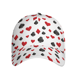 Red And Black Playing Card Suits Print Baseball Cap