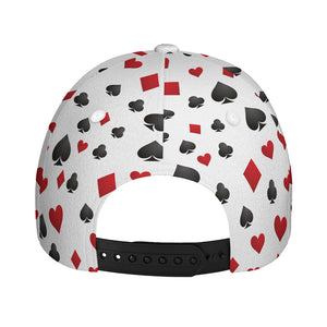 Red And Black Playing Card Suits Print Baseball Cap